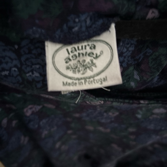 Vintage Laura Ashley Purple and Green Floral Midi Dress - Picture 6 of 7